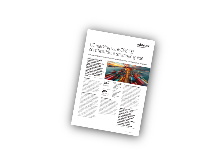 Overview of Intertek's strategic guide on IECEE CB scheme certification and CE marking