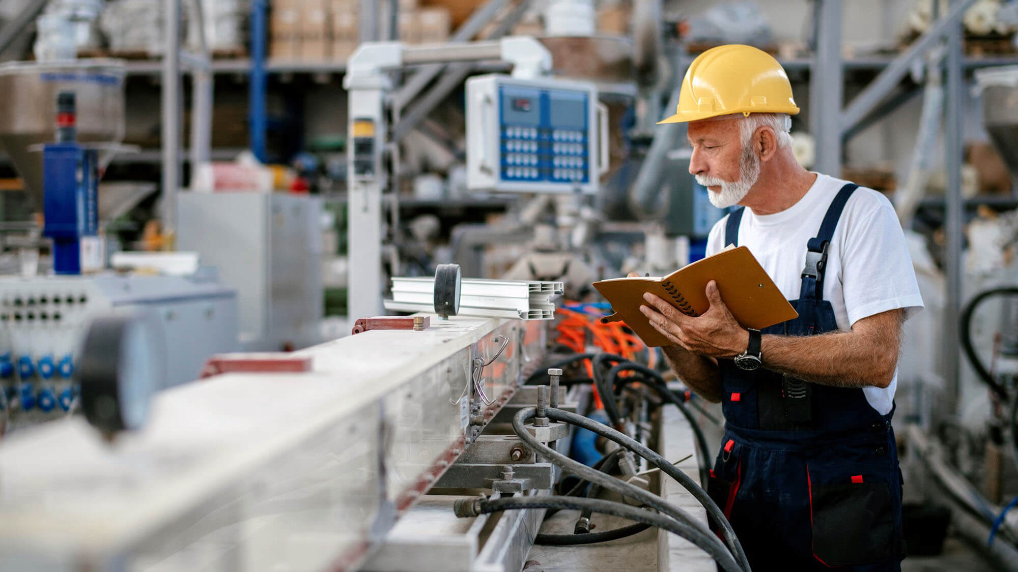 Senior factory worker